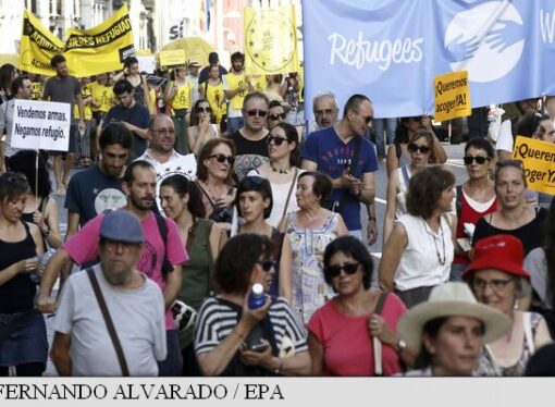Mii de oameni au manifestat la Madrid în favoarea primirii refugiaților în Spania