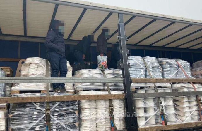 Arad: 11 migranţi, găsiţi în două camioane cu mărfuri care urmau să iasă din ţară prin Nădlac II