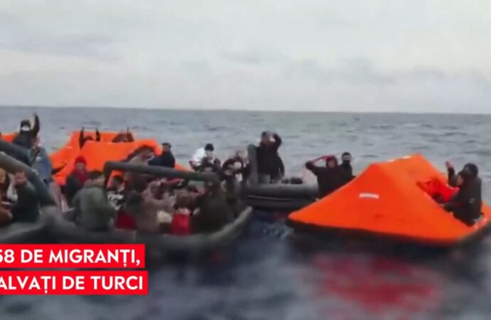 Poliția de frontieră turcă a salvat 150 de migranți. Refugiații au primit vestea salvării în aplauze