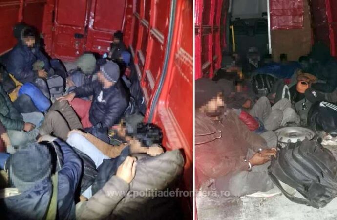 Arad: Peste 30 de migranţi, prinşi ascunşi în trei camioane şi un microbuz, la frontieră