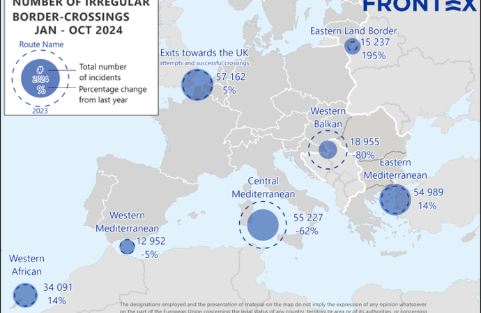 Frontierele externe ale UE: numărul de treceri neregulamentare ale frontierei a scăzut cu 43 % în primele zece luni ale anului 2024