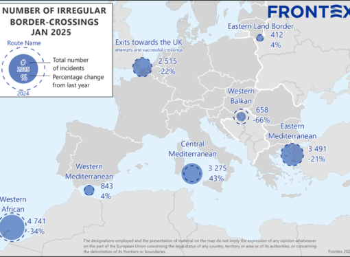 Frontierele externe ale UE: Trecerile ilegale ale frontierei au scăzut cu 22 % în ianuarie 2025