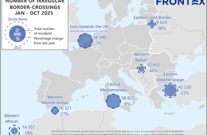 Frontierele externe ale UE: numărul trecerilor neregulamentare a scăzut cu 22% în primele zece luni ale anului 2025