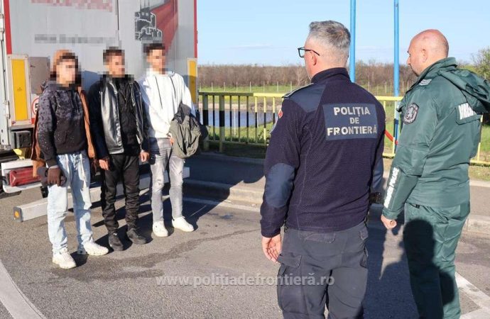 Calafat: Trei cetățeni egipteni depistați ascunși într-un autocamion încărcat cu role de aluminiu